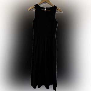 Tahari Black Midi Sleeveless Dress Size Small 100% cotton